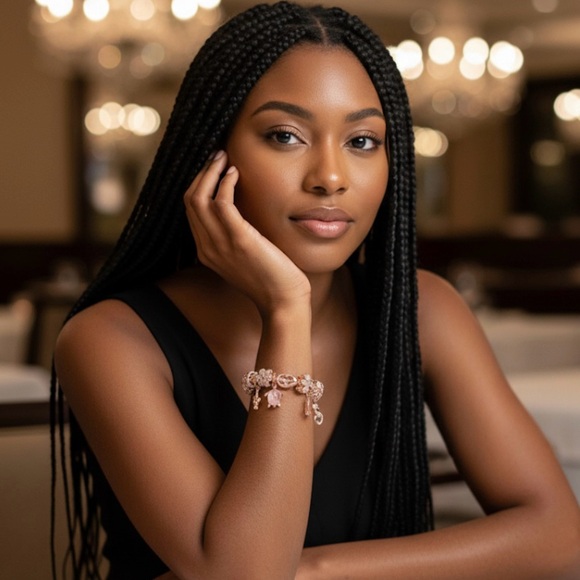 Linx Rose Gold Bracelet with Pink and Cubic Zirconia Themed Charms - Picture 2 of 11